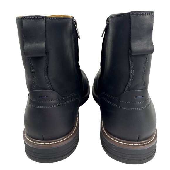 Florsheim Men's Norwalk Chelsea Side Zip Boot Black Leather Crazy Horse 13 M D - Picture 7 of 11